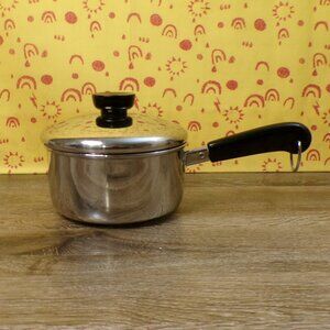 REVERE WARE 1 Qt 91 y Stainless Saucepan Clad Bottom w/Lid Clinton, Ill. USA